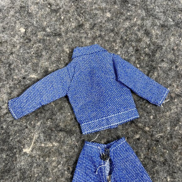 VTG Fits Barbie Doll Western Cowgirl Cowboy Denim Jean Pant Suit Denim Jacket - Picture 5 of 8